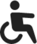 person sitting in wheelchair handicap icon