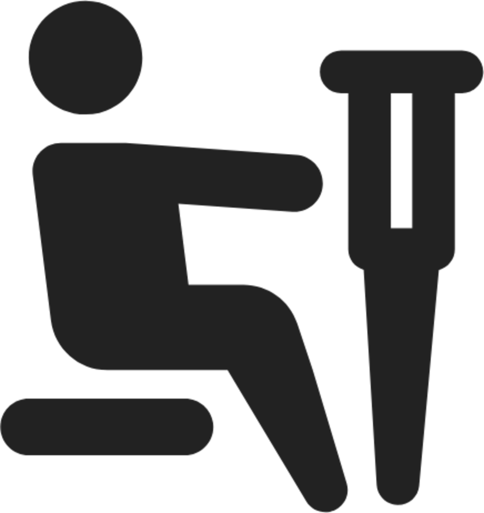 person sitting injured handicap icon