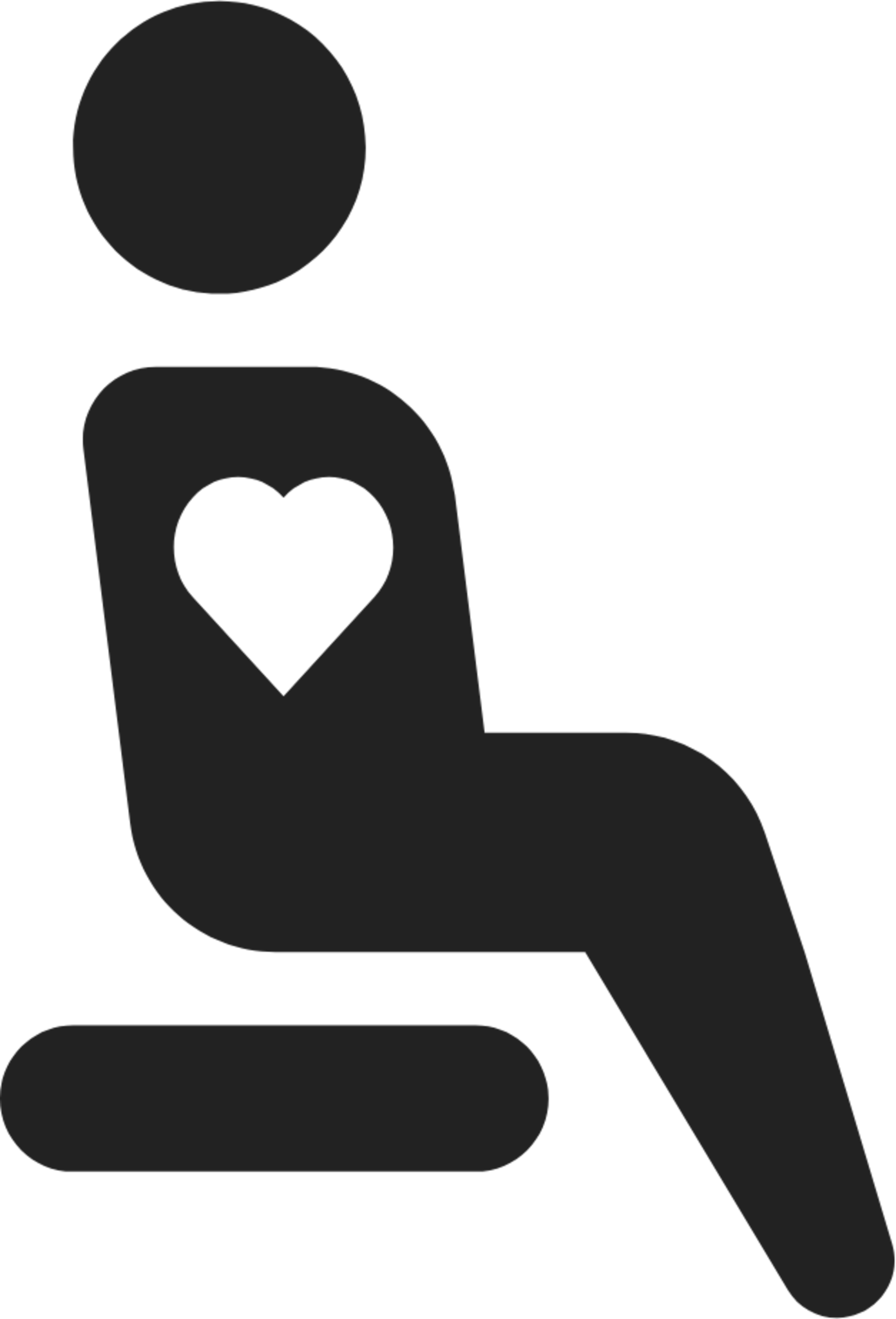 person sitting internal handicap heart icon
