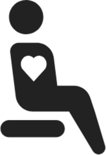 person sitting internal handicap heart icon