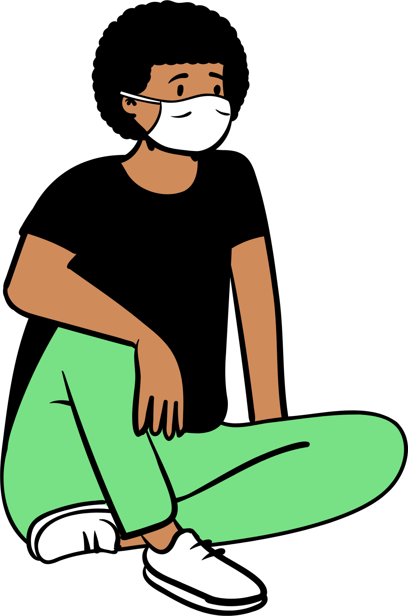 person sitting mask color 1 illustration