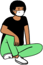person sitting mask color 1 illustration