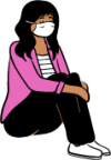 person sitting mask color 2 illustration