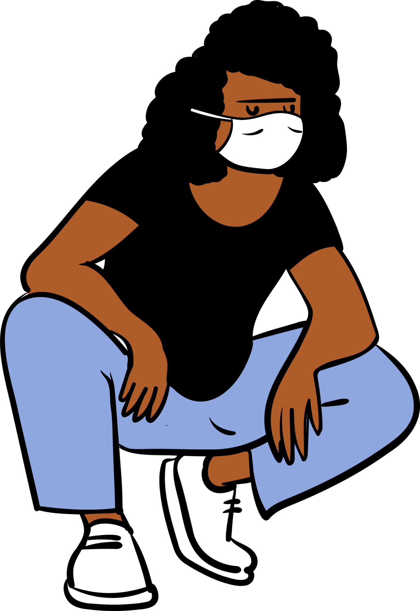 person sitting mask color 4 illustration