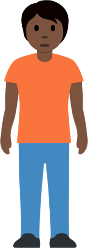 person standing: dark skin tone emoji