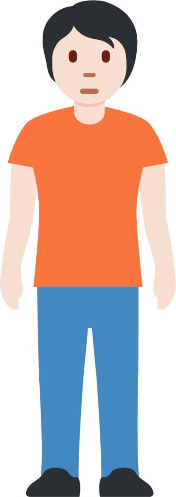 person standing: light skin tone emoji