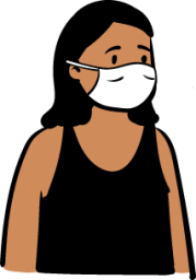 person standing mask illustration
