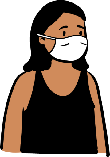 person standing mask illustration