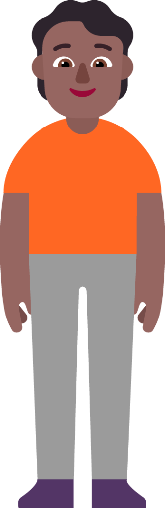 person standing medium dark emoji