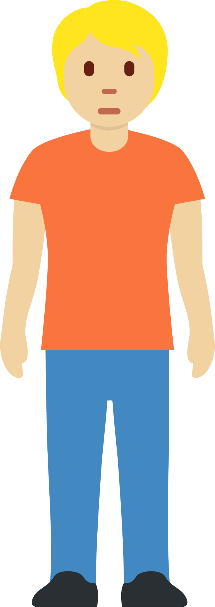 person standing: medium-light skin tone emoji