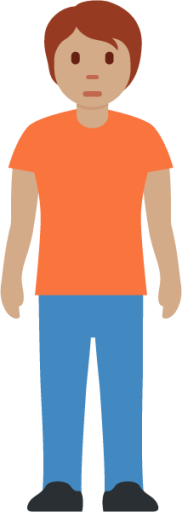 person standing: medium skin tone emoji