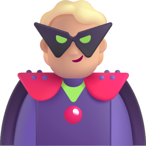 person supervillain medium light emoji