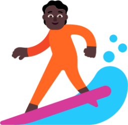 person surfing dark emoji
