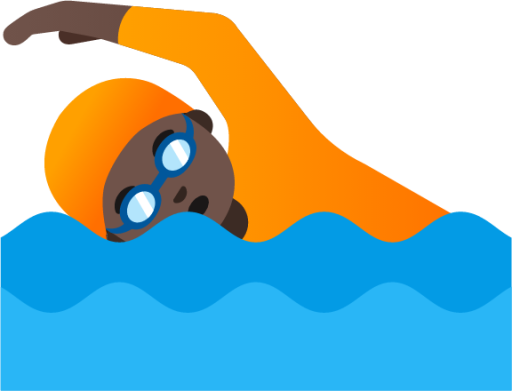 person swimming: dark skin tone emoji