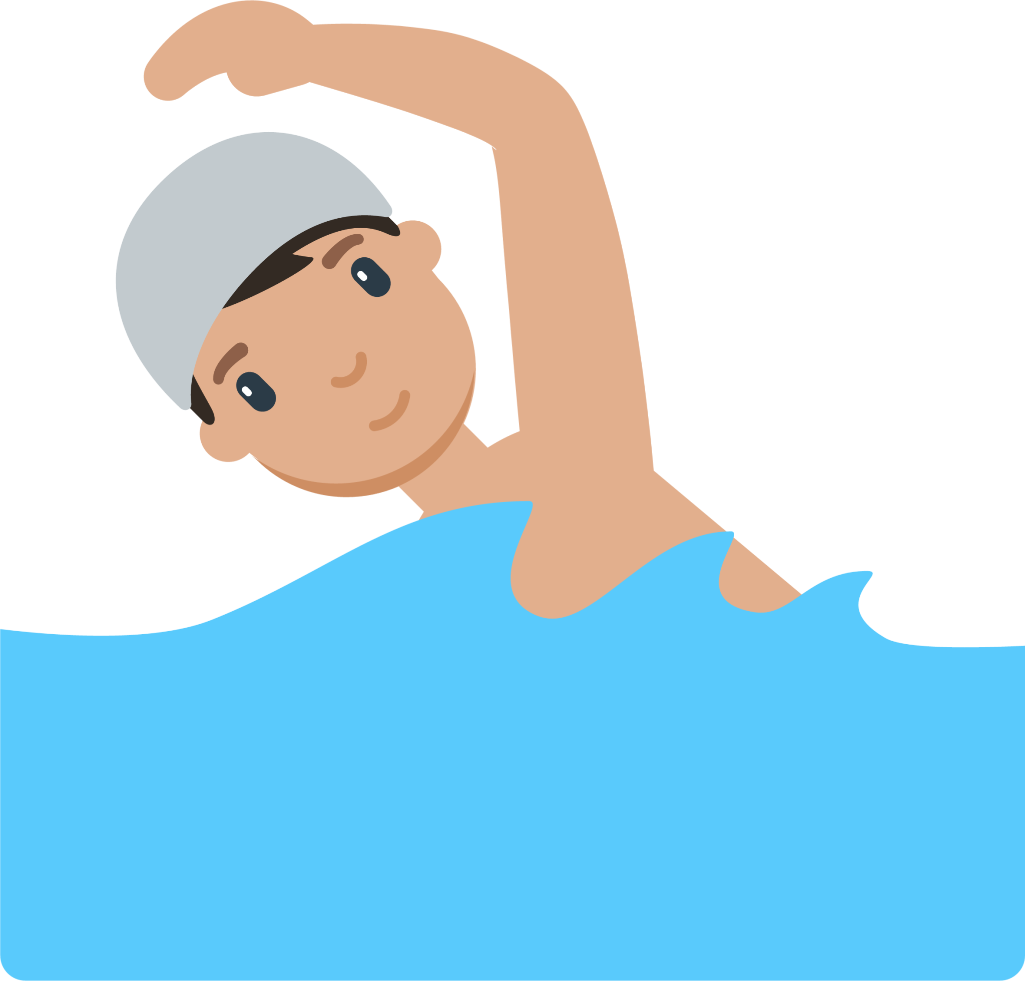 someone swimming cartoon