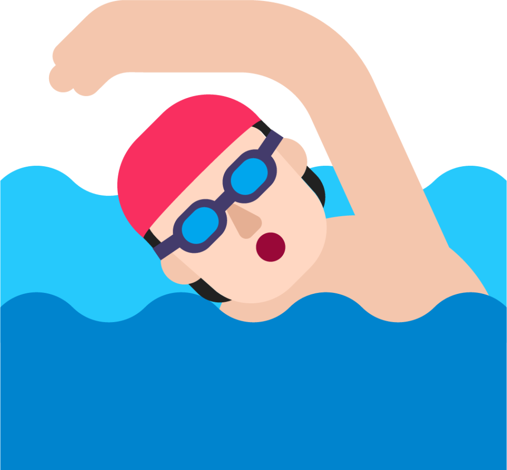 person swimming light emoji