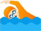 person swimming: light skin tone emoji