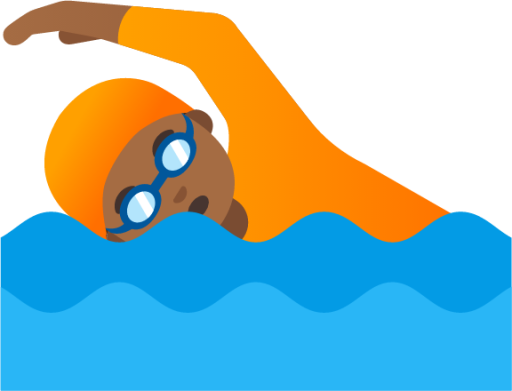 person swimming: medium-dark skin tone emoji