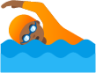 person swimming: medium-dark skin tone emoji