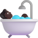 person taking bath dark emoji
