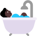 person taking bath dark emoji