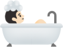 person taking bath: light skin tone emoji