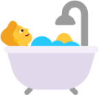 person taking bath medium dark emoji