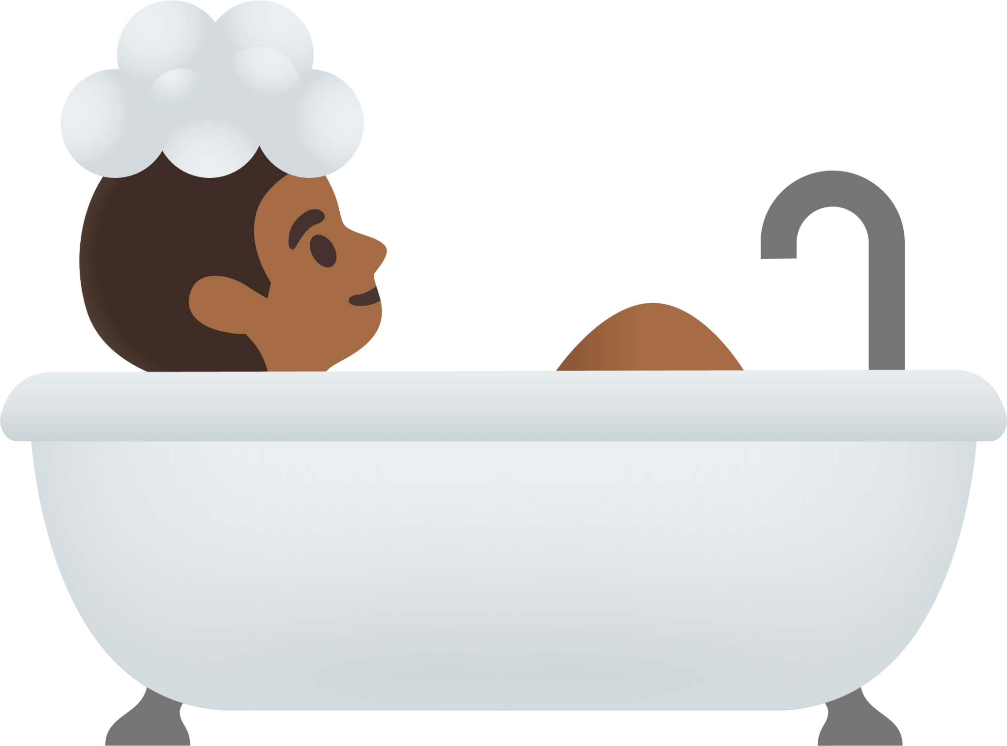 person taking bath: medium-dark skin tone emoji
