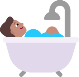 person taking bath medium emoji