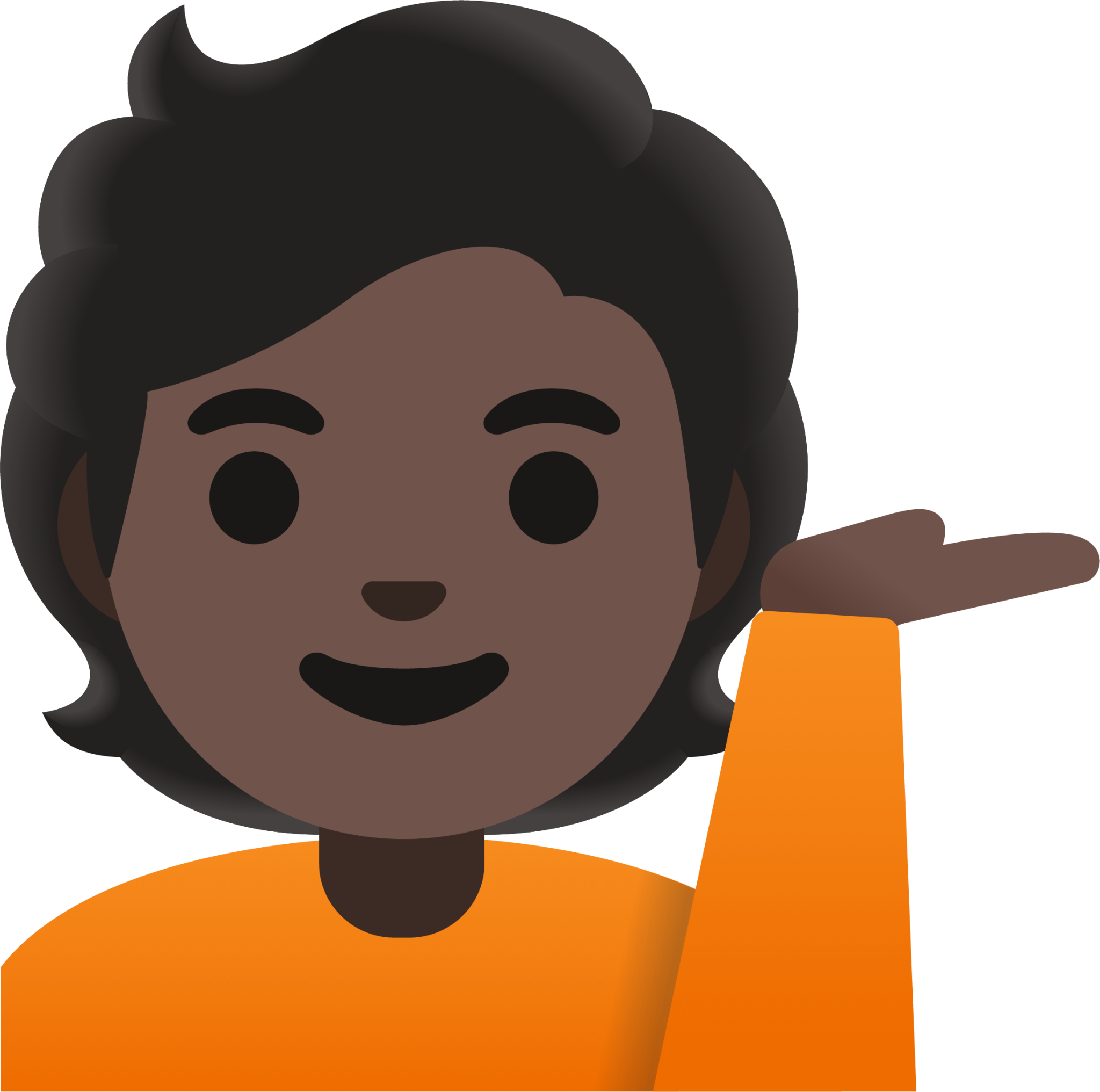 person tipping hand: dark skin tone emoji