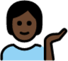 person tipping hand: dark skin tone emoji