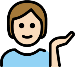 person tipping hand: light skin tone emoji