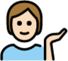 person tipping hand: light skin tone emoji