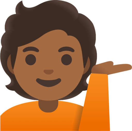 person tipping hand: medium-dark skin tone emoji