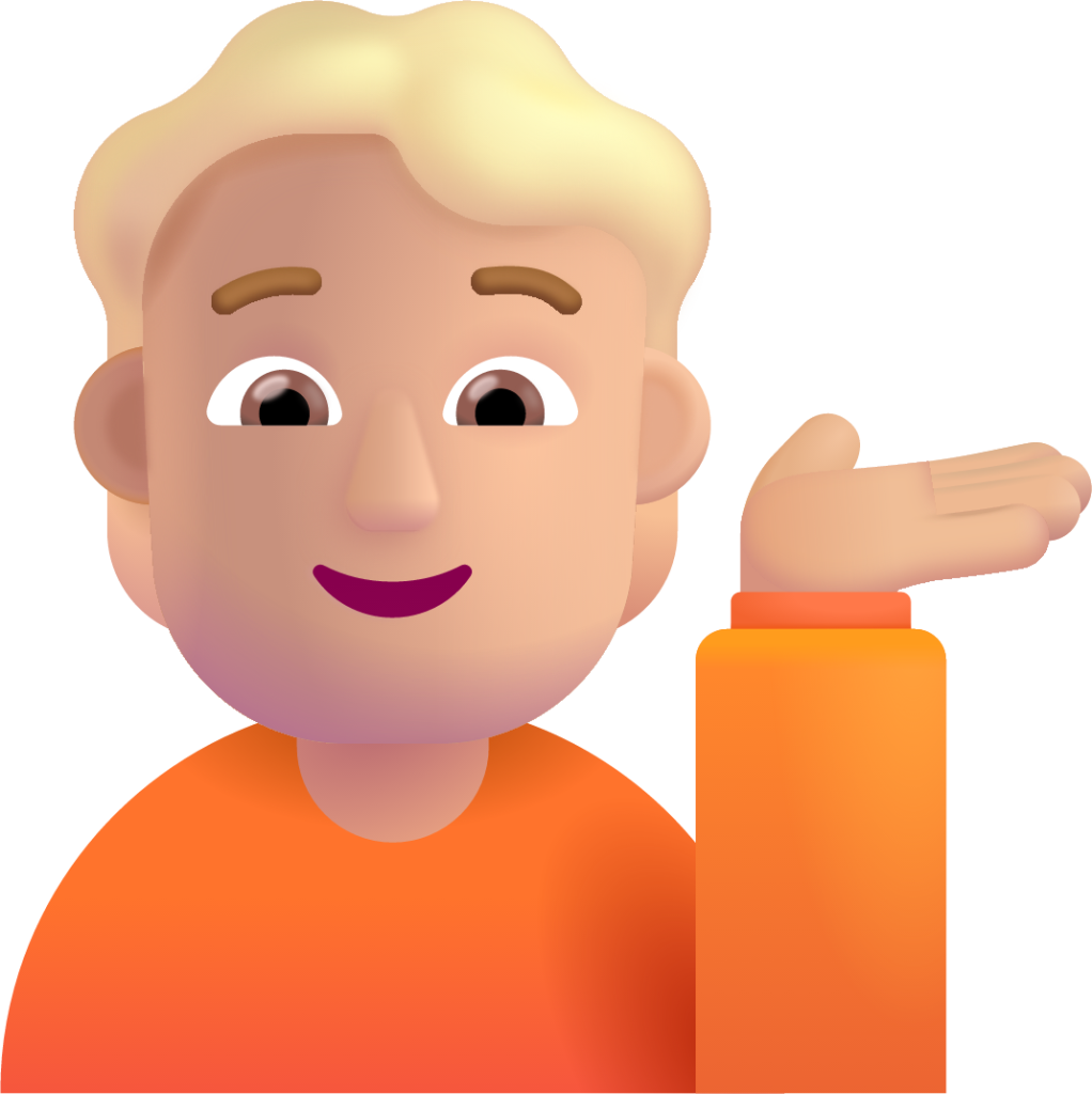 person tipping hand medium light emoji