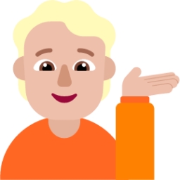 person tipping hand medium light emoji