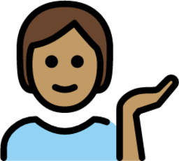 person tipping hand: medium skin tone emoji