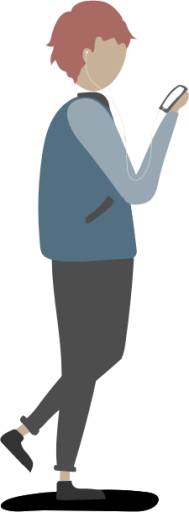 person walk with phone illustration