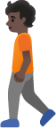 person walking: dark skin tone emoji