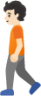 person walking: light skin tone emoji