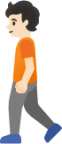 person walking: light skin tone emoji