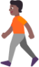 person walking medium dark emoji