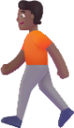 person walking medium dark emoji
