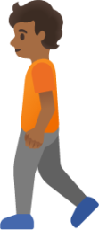 person walking: medium-dark skin tone emoji