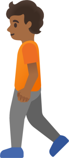 person walking: medium-dark skin tone emoji