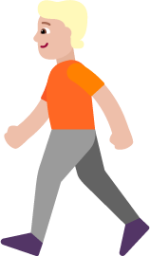 person walking medium light emoji