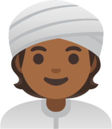 person wearing turban: medium-dark skin tone emoji