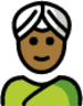person wearing turban: medium-dark skin tone emoji