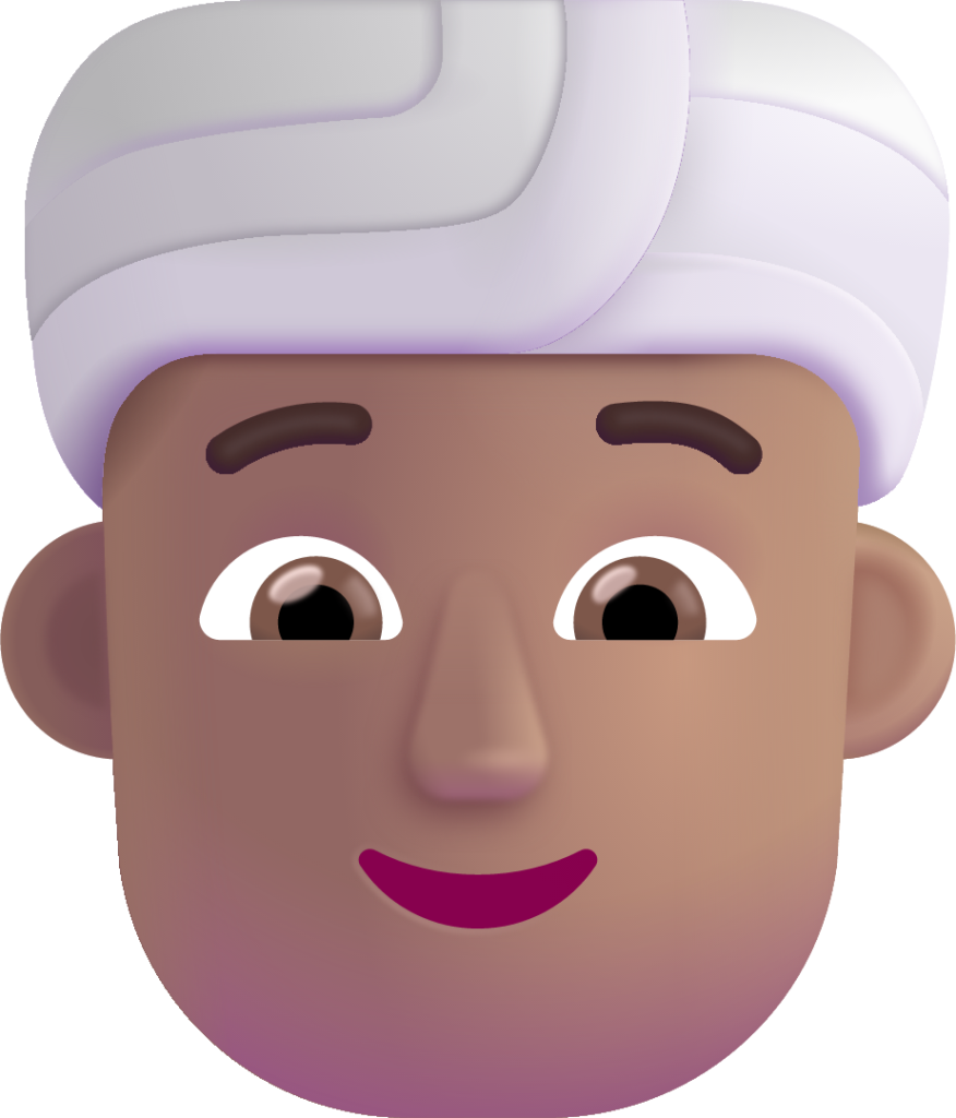 person wearing turban medium emoji