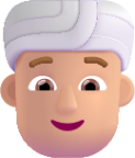 person wearing turban medium light emoji